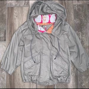 FREE PEOPLE Utility Jacket Oversized Hooded Khaki